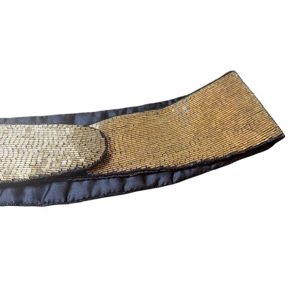 Vtg with Tags Christian Dior Ceintures M/L Gold Beaded Satin Lined Waist Belt - Picture 5 of 10